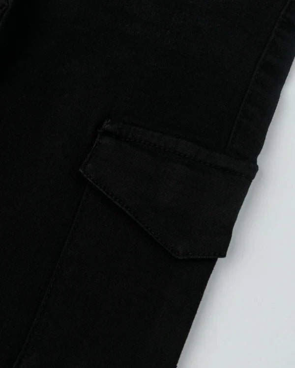 Jet Black Cargo Denim