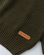 Dark Olive Half-Zip Sweater