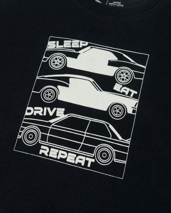 Black Drive Graphic Sweatshirt