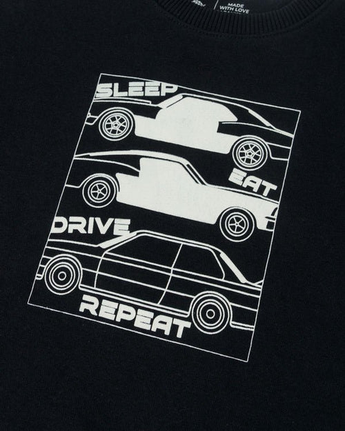 Black Drive Graphic Sweatshirt