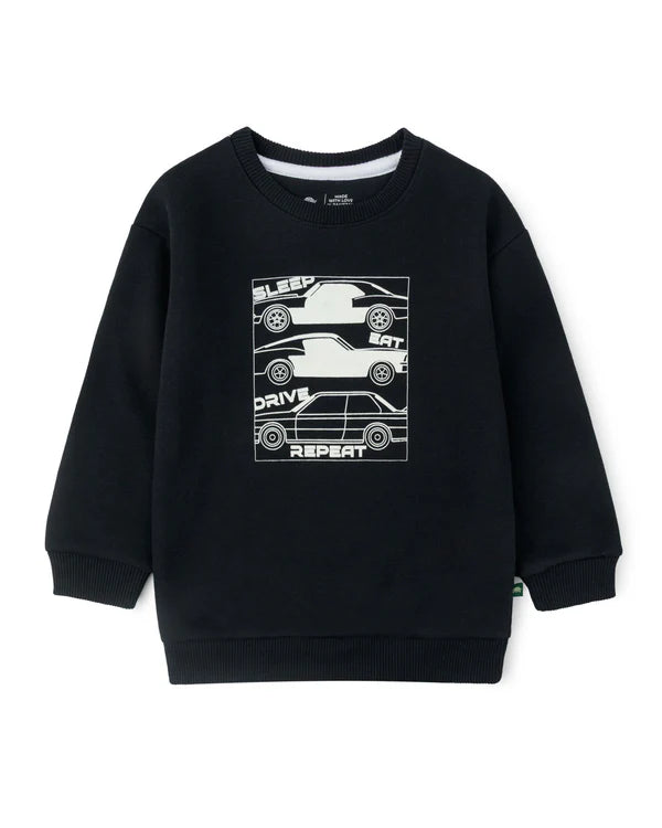 Black Drive Graphic Sweatshirt