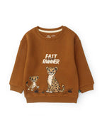Honey-Brown Printed Sweatshirt
