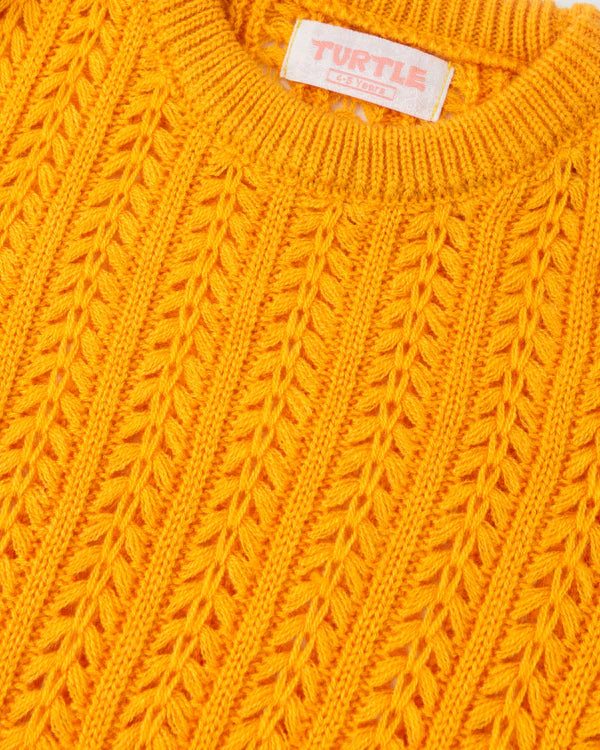 Mustard Knitted Weave Sweater