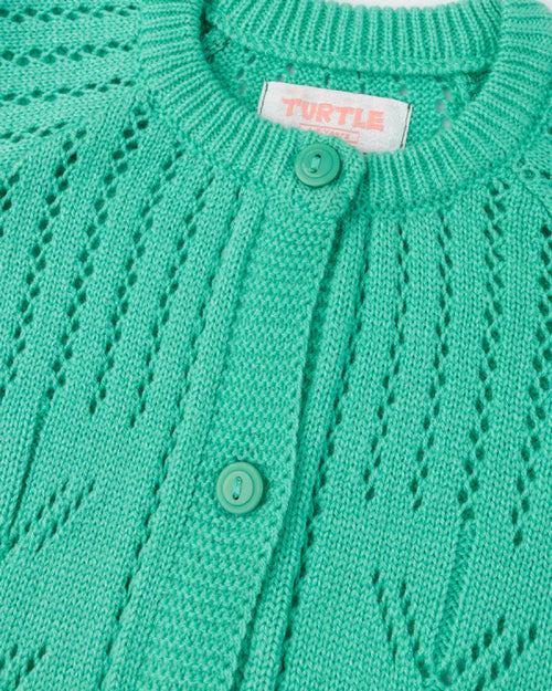 Aqua Green Pointelle Cardigan