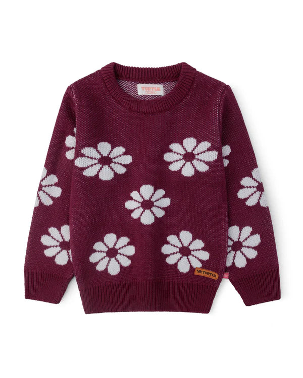 Plum Daisy Knit Sweater