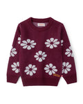 Plum Daisy Knit Sweater