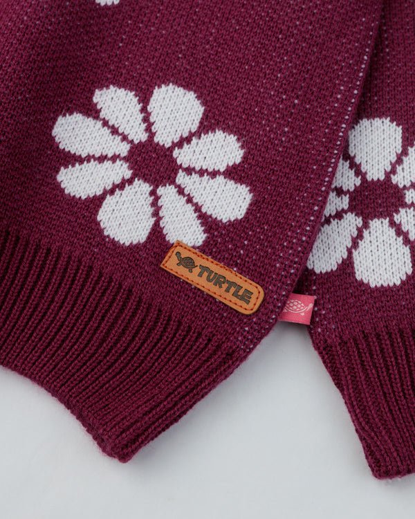 Plum Daisy Knit Sweater